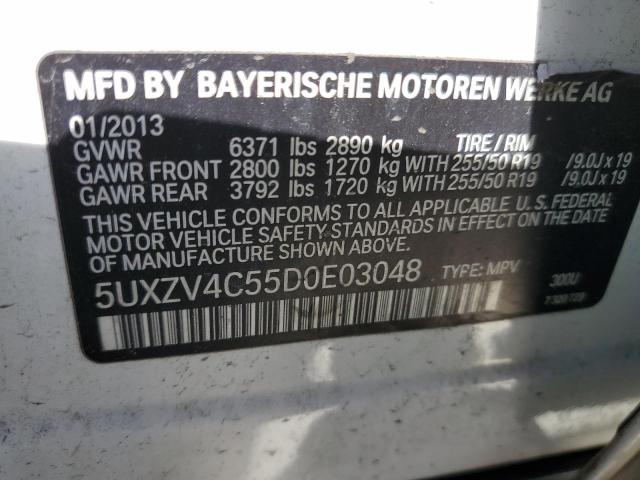 5UXZV4C55D0E03048 - 2013 BMW X5 XDRIVE35I WHITE photo 12