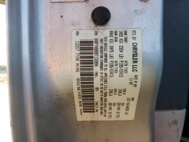 3A8FY48B88T133094 - 2008 CHRYSLER PT CRUISER SILVER photo 12