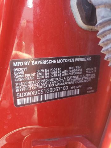 5UXWX9C51G0D67180 - 2016 BMW X3 XDRIVE28I RED photo 13