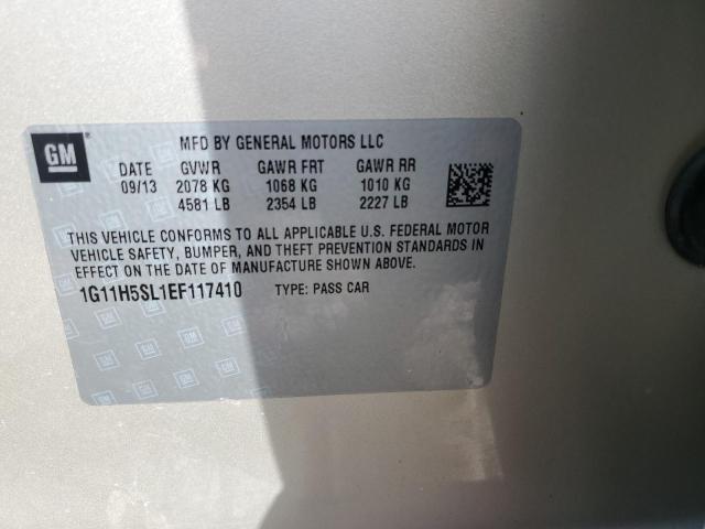 1G11H5SL1EF117410 - 2014 CHEVROLET MALIBU LTZ ოქროსფერი ფოტო 12