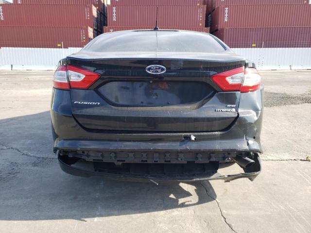 3FA6P0LU0ER298826 - 2014 FORD FUSION SE HYBRID BLACK photo 6