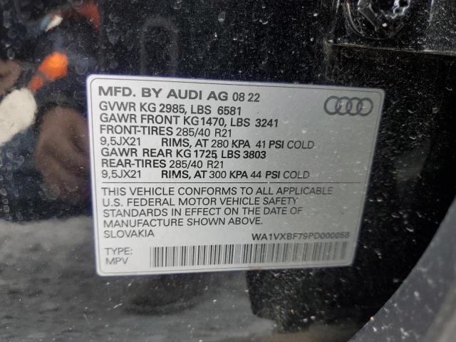 WA1VXBF79PD000058 - 2023 AUDI Q7 PRESTIGE BLACK photo 12