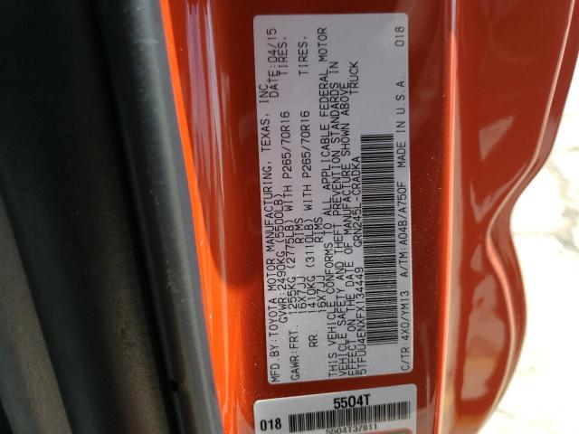 5TFUU4ENXFX134449 - 2015 TOYOTA TACOMA ACCESS CAB 橙色 照片 12