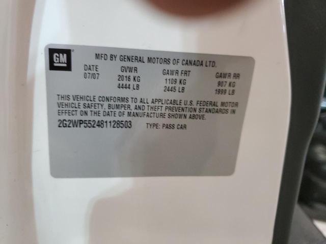 2G2WP552481128503 - 2008 PONTIAC GRAND PRIX 白色 照片 12