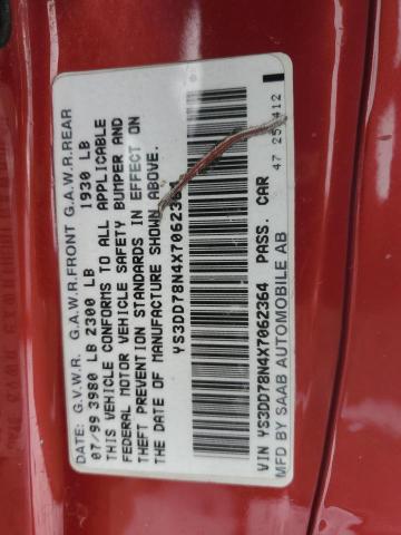 YS3DD78N4X7062364 - 1999 SAAB 9-3 S RED photo 12