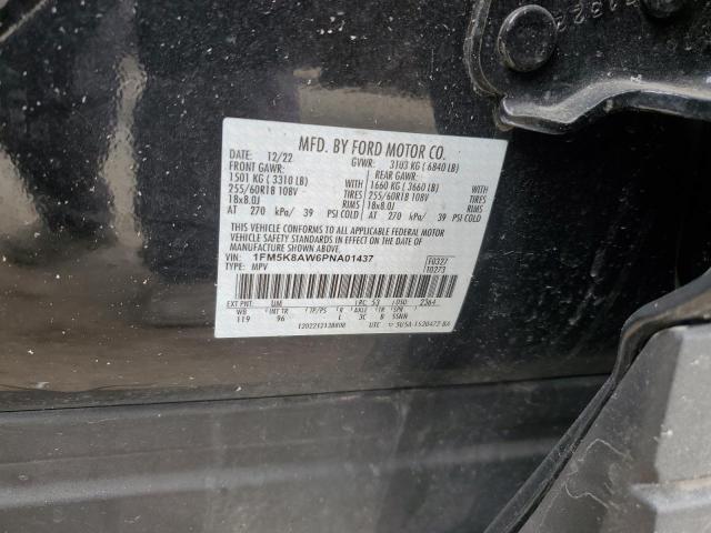 1FM5K8AW6PNA01437 - 2023 FORD EXPLORER POLICE INTERCEPTOR შავი ფოტო 13