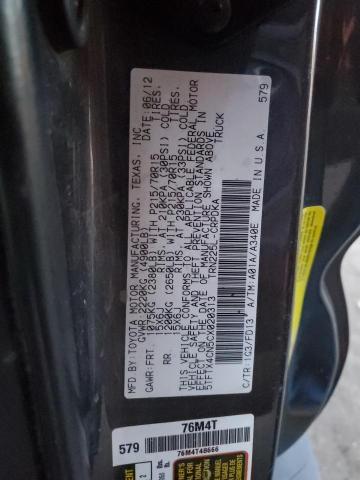 5TFTX4CN5CX020313 - 2012 TOYOTA TACOMA ACCESS CAB ნაცრისფერი ფოტო 12