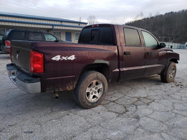 1D7HW48K15S263923 - 2005 DODGE DAKOTA QUAD SLT BURGUNDY photo 3