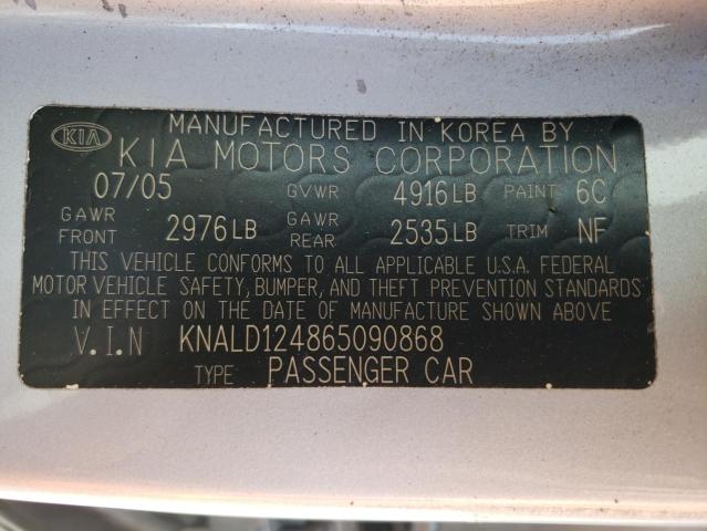 KNALD124865090868 - 2006 KIA AMANTI GRAY photo 12