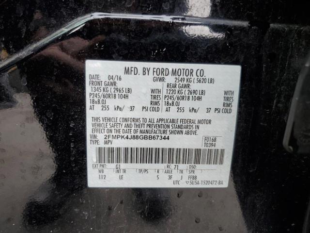 2FMPK4J88GBB67344 - 2016 FORD EDGE SEL BLACK photo 14