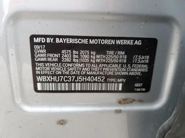 WBXHU7C37J5H40452 - 2018 BMW X1 SDRIVE28I SILVER photo 13