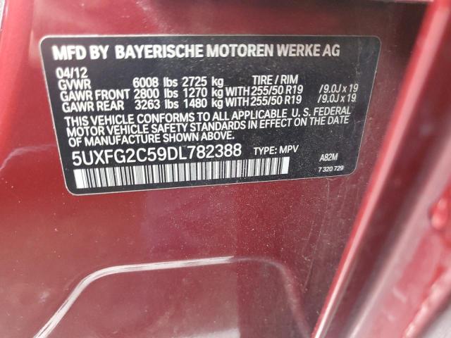 5UXFG2C59DL782388 - 2013 BMW X6 XDRIVE35I BURGUNDY photo 13