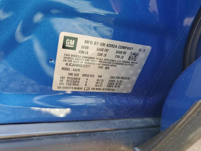 KL4CJASB0GB737271 - 2016 BUICK ENCORE BLUE photo 12