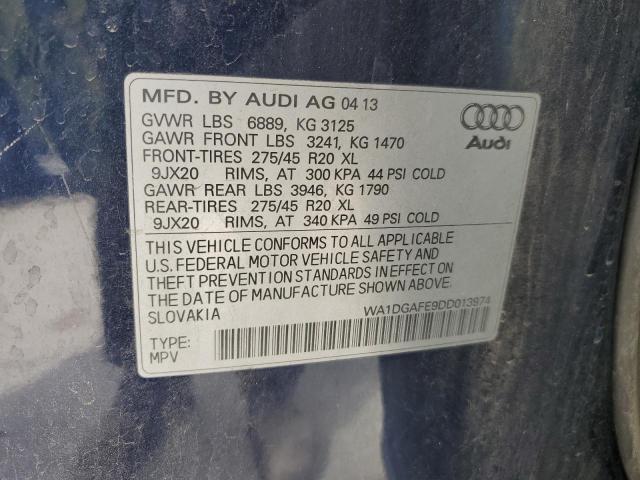WA1DGAFE9DD013974 - 2013 AUDI Q7 PRESTIGE BLUE photo 12