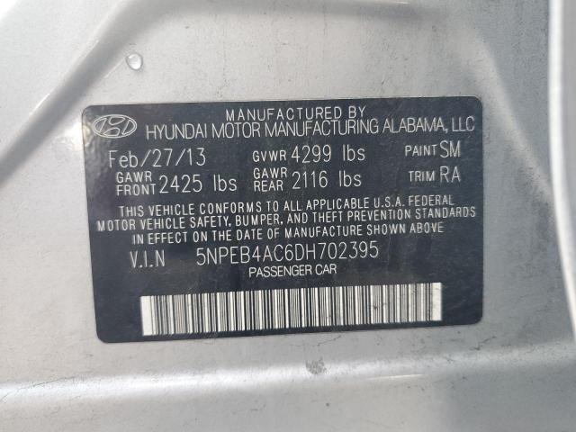 5NPEB4AC6DH702395 - 2013 HYUNDAI SONATA GLS SILVER photo 12