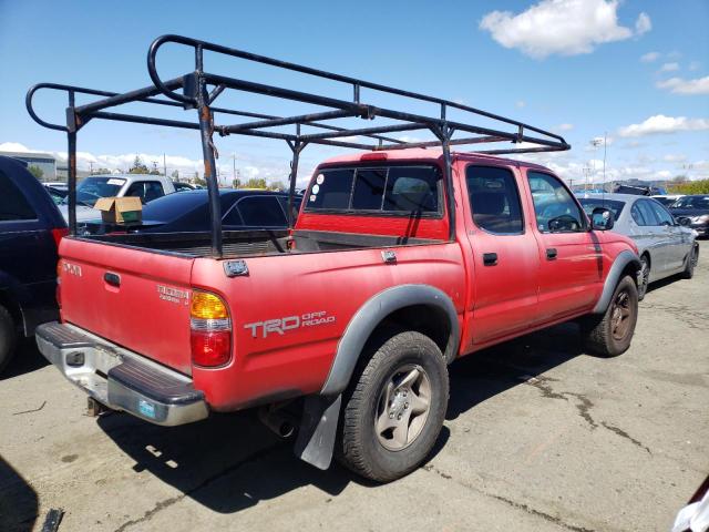 5TEGN92N42Z106323 - 2002 TOYOTA TACOMA DOUBLE CAB PRERUNNER RED photo 3