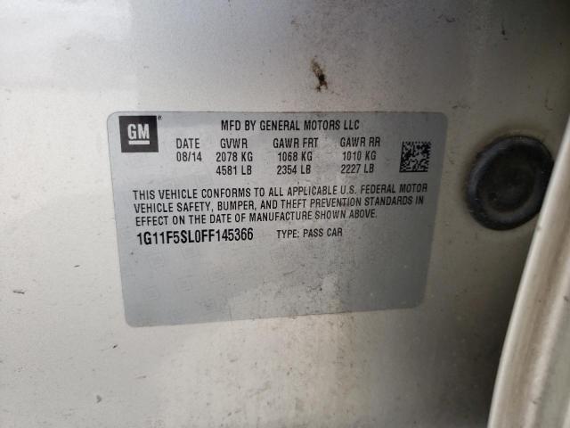 1G11F5SL0FF145366 - 2015 CHEVROLET MALIBU LTZ ვერცხლისფერი ფოტო 12