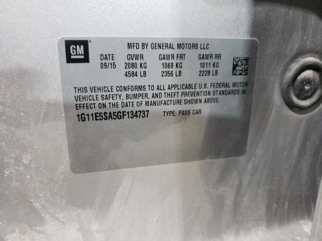 1G11E5SA5GF134737 - 2016 CHEVROLET MALIBU LIM LTZ 银色 照片 12