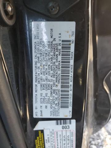 5TETX22N86Z252245 - 2006 TOYOTA TACOMA ACCESS CAB BLACK photo 12