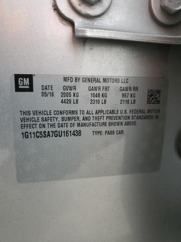 1G11C5SA7GU161438 - 2016 CHEVROLET MALIBU LIM LT 银色 照片 13
