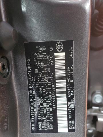 4T1S11AK3PU735694 - 2023 TOYOTA CAMRY SE NIGHT SHADE CHARCOAL photo 13