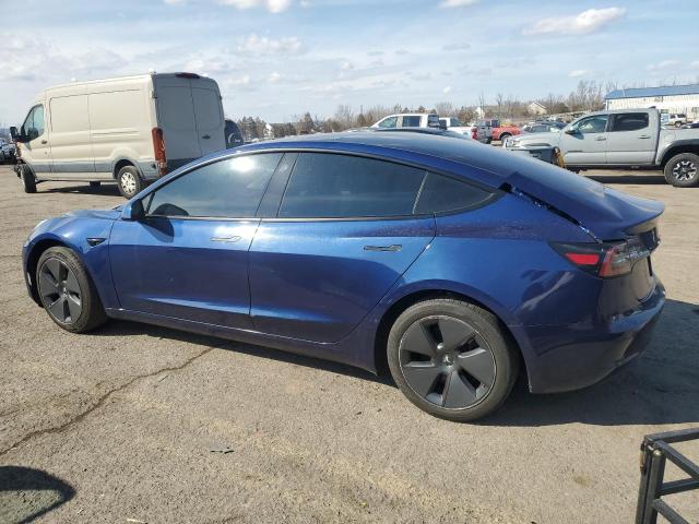 5YJ3E1EA5MF854124 - 2021 TESLA MODEL 3 BLUE photo 2