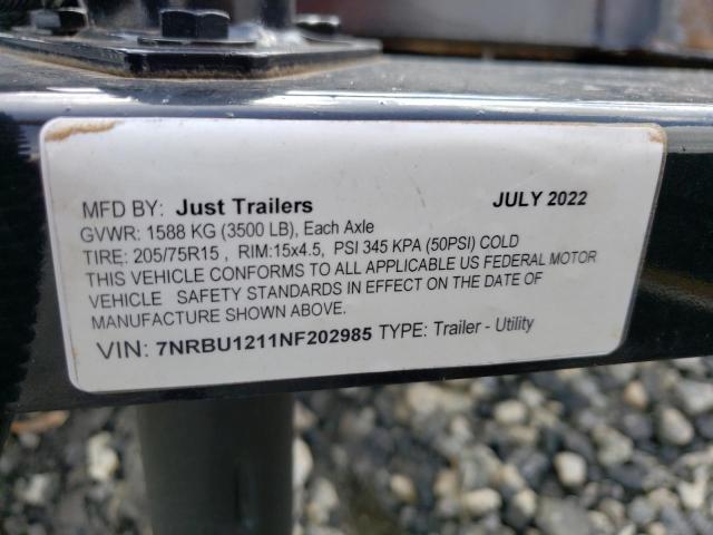 7NRBU1211NF202985 - 2022 UTILITY TRAILER BLACK photo 13