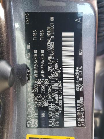 5TDJKRFH2FS133607 - 2015 TOYOTA HIGHLANDER XLE GRAY photo 13