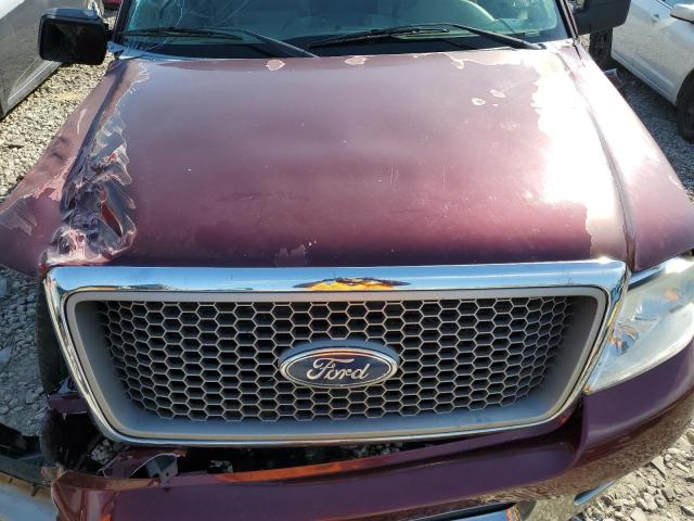 1FTPX12555NA74081 - 2005 FORD F150 MAROON photo 12