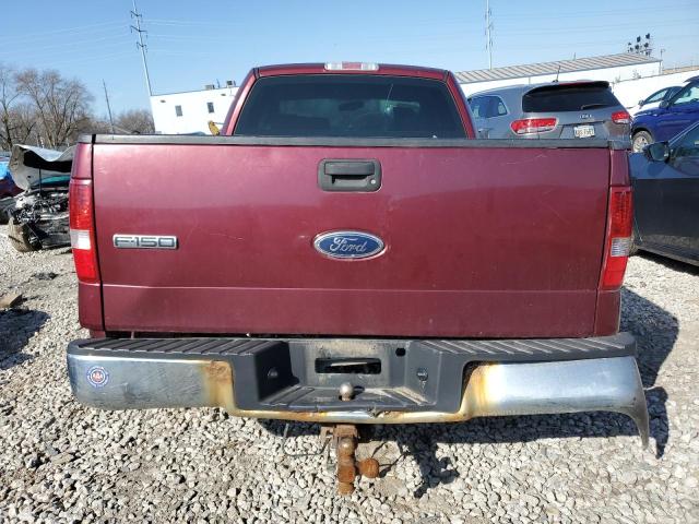 1FTPX12555NA74081 - 2005 FORD F150 MAROON photo 6