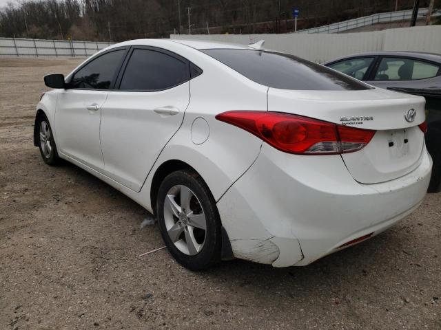 5NPDH4AE1DH422492 - 2013 HYUNDAI ELANTRA GLS WHITE photo 2