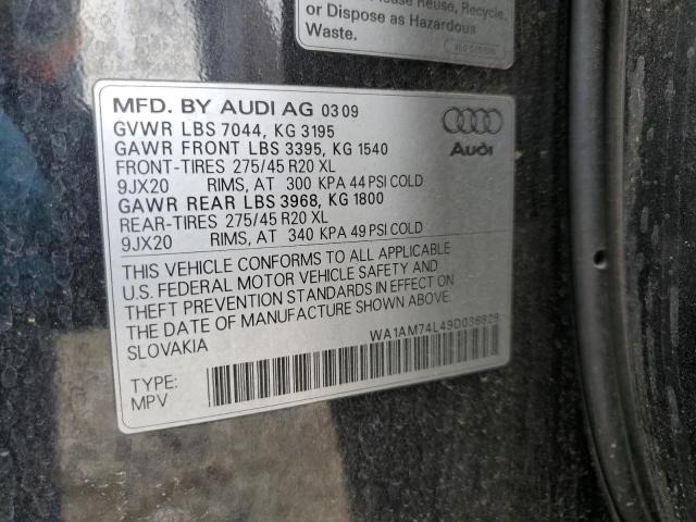 WA1AM74L49D036828 - 2009 AUDI Q7 TDI BLACK photo 13