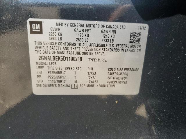 2GNALBEK5D1190218 - 2013 CHEVROLET EQUINOX LS CHARCOAL photo 13