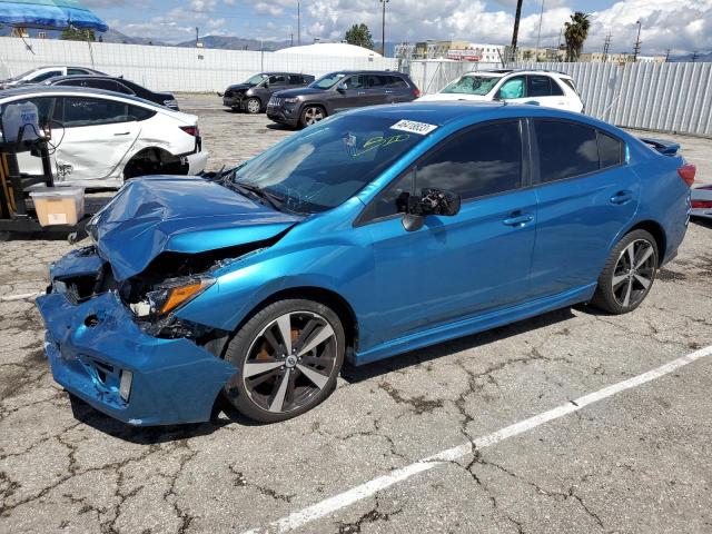 4S3GKAK68H3606933 - 2017 SUBARU IMPREZA SPORT BLUE photo 1