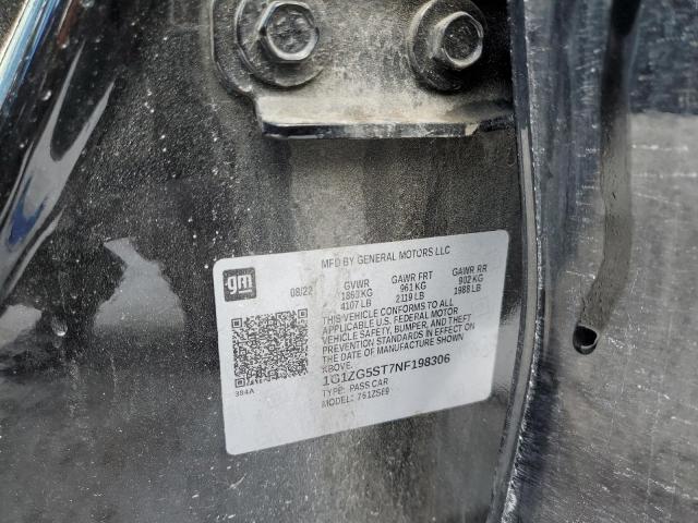 1G1ZG5ST7NF198306 - 2022 CHEVROLET MALIBU RS შავი ფოტო 12