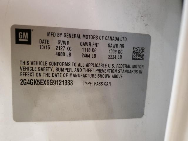 2G4GK5EX6G9121333 - 2016 BUICK REGAL 白色 照片 12