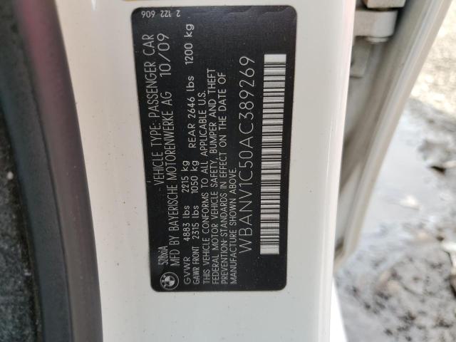 WBANV1C50AC389269 - 2010 BMW 528 XI WHITE photo 12