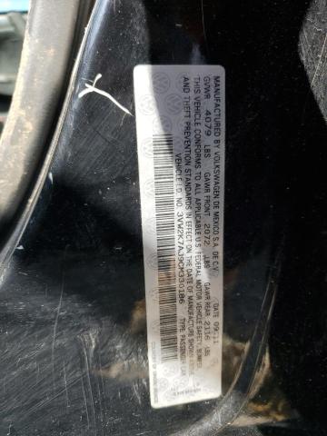 3VW2K7AJ9CM330186 - 2012 VOLKSWAGEN JETTA BASE Սև լուսանկար 12