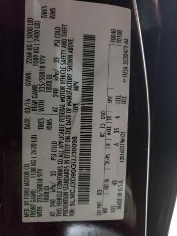 5LMCJ3D90GUJ30098 - 2016 LINCOLN MKC RESERVE MAROON photo 13