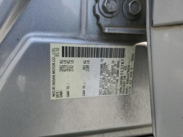 1N4AL2AP3AN513787 - 2010 NISSAN ALTIMA BASE SILVER photo 12