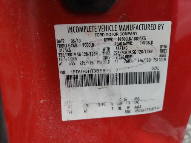 1FDUF5HT3BEB02549 - 2011 FORD F550 SUPER DUTY RED photo 12