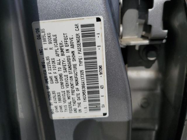 1HGCM56386A137305 - 2006 HONDA ACCORD SE SILVER photo 13