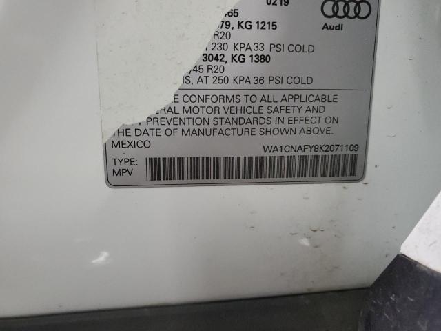 WA1CNAFY8K2071109 - 2019 AUDI Q5 PRESTIGE 白色 照片 14