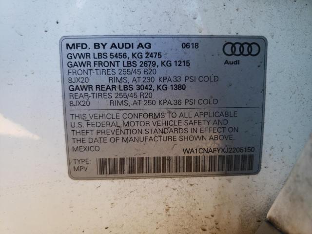 WA1CNAFYXJ2205150 - 2018 AUDI Q5 PRESTIGE 白色 照片 13