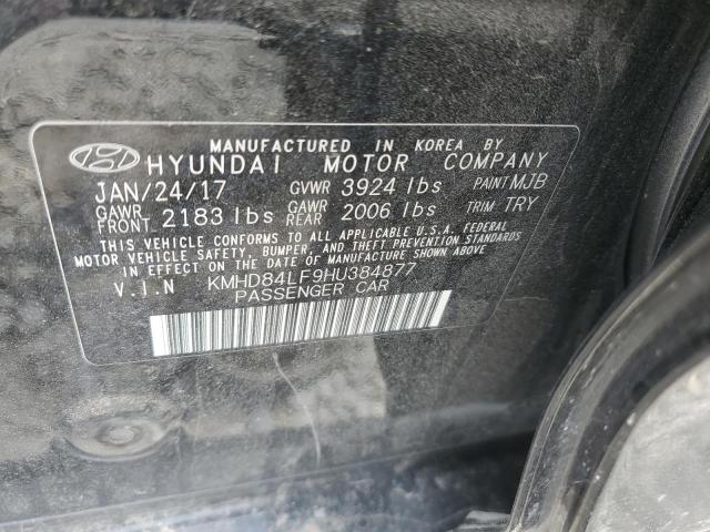 KMHD84LF9HU384877 - 2017 HYUNDAI ELANTRA SE GRAY photo 13