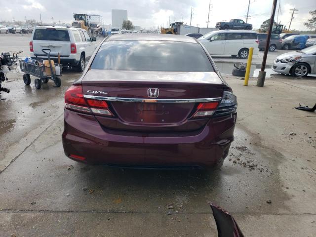 19XFB2F80FE033741 - 2015 HONDA CIVIC EX MAROON photo 6