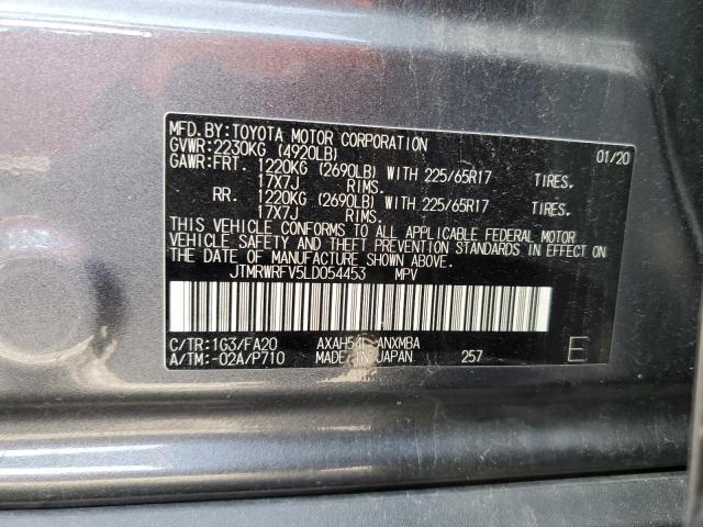 JTMRWRFV5LD054453 - 2020 TOYOTA RAV4 XLE GRAY photo 13