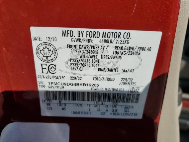 1FMCU9DG4BKB16205 - 2011 FORD ESCAPE XLT RED photo 13