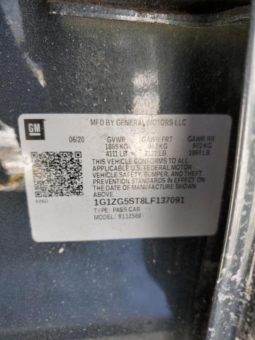 1G1ZG5ST8LF137091 - 2020 CHEVROLET MALIBU RS 灰色 照片 13