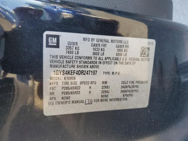 1GYS4KEF4DR247197 - 2013 CADILLAC ESCALADE ESV PLATINUM შავი ფოტო 13